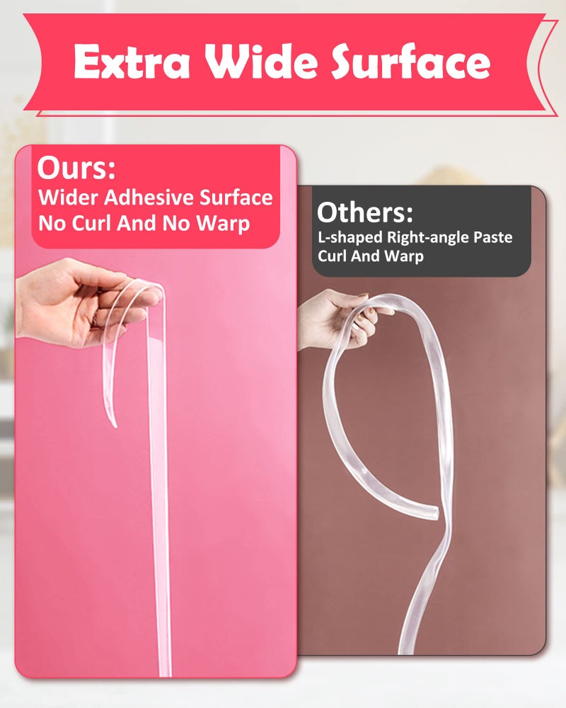 Loiion Baby Proofing  Clear Edge Protector Strip  Soft Corner Protectors for Kids  Baby Child Safety Corner Guards for Furniture Against Sharp Corners for Tables  Drawers  Sink  Wall 1.2in x 9.84ft - Image 3